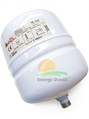 Depósito de expansión DP multifuncional de membrana fija con funda protectora para agua sanitaria o calefacción (8 litros)