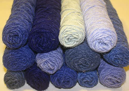 100% Wolle Garn, REST!!! von Fabrik, 100 Schurwolle, Strickgarn Garn, Paket, Yarn Wool STOCK (Blautöne 1000g)