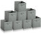 Hibtn Set of 8 Foldable Storage Box, Fabric with Handles Storage Cubes And Cloth Storage Organizer Drawer For Closet And Toys Storage,27 x 27 x 27 cm, Gray