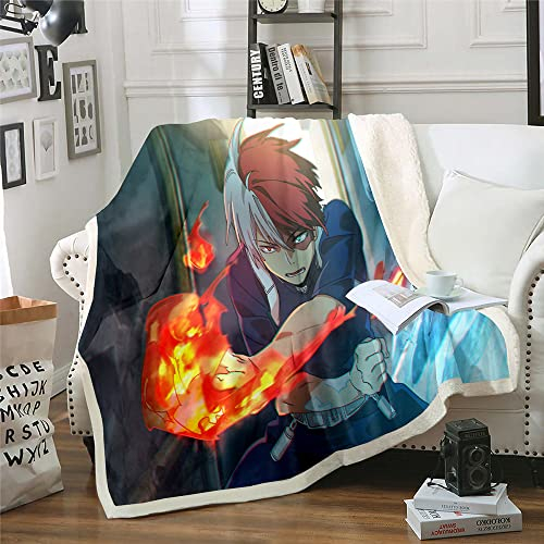 My Hero Academia Todoroki Shoto Anime 3D gedruckte weiche leichte Reise flauschige Flanell Nickerchen Decke Idee Geschenk Plüsch Haus Dekorationen