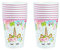 cailiya 16 Pcs Einhorn Pappbecher für Geburtstagsfeiern, Gebutstag Party Pappbecher, Besteck Pappbecher für 16 Gäste, Geburtstag Geschirr Pappbecher für Kindergeburtstag, Baby Shower (Pink)