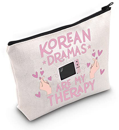 WZMPA Kosmetiktasche mit koreanischem Drama-Motiv, Geschenk für Drama-Liebhaber, koreanische Dramas Are My Therapy k-Drama, Reißverschlusstasche für Damen und Mädchen, Koreanische Dramen, Passform: