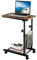 Multigot C-shape Sofa Side Table, Adjustable Height End Table with Storage Basket & Wheels, Compact Rolling Laptop Table for Living Room & Bedroom (Rustic Brown)