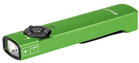 OLIGHT Arkfeld EDC Flashlight, 1000 Lumens Rechargeable LED Torch with Green Beam and White Light, Super-Thin Build Flat Flashlight with Clip for Outdoors, Emergency, Work (Christmas Green)
