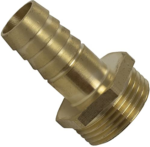 AERZETIX - C60599 - Raccord mâle cannelé 1'' pour tuyau de Ø20 mm - filetage externe - pour clé 34 mm - adaptateur connecteur système circuit d'irrigation arrosage pompe - en laiton