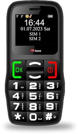 TTfone TT220 - Téléphone Portable à Grosses Touches pour Personnes âgées avec Bouton d'assistance en Cas d'urgence (avec câble USB)