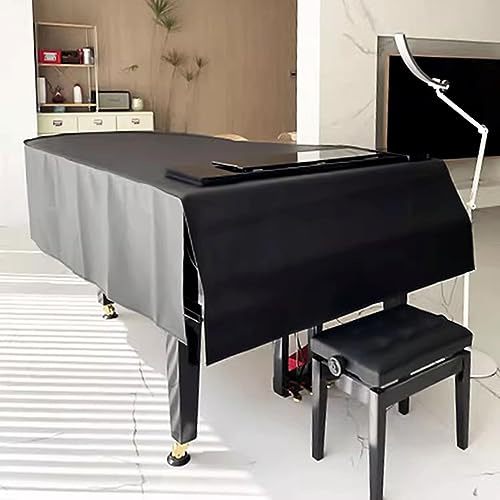 Mavcobo Grand Piano Cover,Abdeckung Flügel Klavier,Vordere Öffnung | Erstklassig Klavier Dust Cover Grand Weiches Leder Triangle Piano Cover Optionaler Hockerbezug(A,160cm/63in)