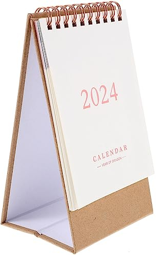 NOLITOY Schreibtischkalender 2023–2024 Kleiner Desktop-Monatskalender Stand-Flip-Kalender Mit Schreibblöcken Für Den Heimbüro-Tisch Arbeitsplatte Rosa
