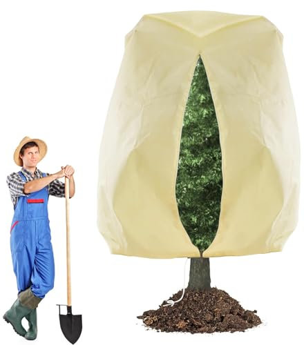 BIQIQI Protezione Invernale per Piante in Vaso, 200 x 240 cm, Protezione Invernale per Piante in Vaso con Chiusura Lampo, Protezione Invernale per Piante, palme, Albero di ulivo, Protezione Invernale