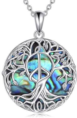YFN Tree of Life Necklace Sterling Silver Peace Tree Pendant Jewelry Peace Sign Gifts for Women Men