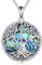 YFN Tree of Life Necklace Sterling Silver Peace Tree Pendant Jewelry Peace Sign Gifts for Women Men