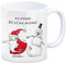 Weihnachtsmann und Schneemann Kaffeebecher mit Spruch Schöne Bescherung lustiger Weihnachtsmann Kaffeebecher Weihnachtsmotiv Tasse Weihnachten Comic Kaffeetasse Stil Kritzel