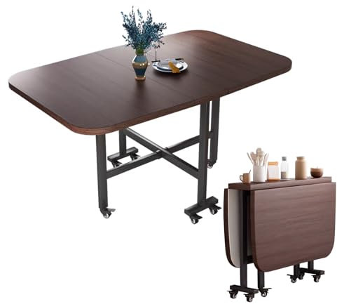 Beistelltisch, Klappbar Tablett Tisch, Sofatisch, Küchentisch für 6-8 Personen, Holztisch mit Ovalförmiger Tischplatte, Esszimmertisch Gartentisch für Wohnzimmer & Balkon