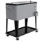 GOPLUS Bar Mobile 76L, Carrito de jardín refrigerador con 4 Ruedas para terraza, jardín, pícnic, 91 x 48 x 87 cm, Drenaje fácil, Plata Bar,91 x 48 x 87 cm