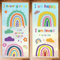 craspire 8 Stile Regenbogen-Fensteraufkleber, Bunte Wolke, PVC-Wandaufkleber, Wasserfest, Selbstklebend, Fensteraufkleber, Abziehen Und Aufkleben, Für Party, Wohnheim, Schlafzimmer, Wohnzimmer