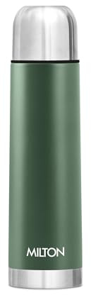 Milton 500 ml Insulated Flask, Leakproof, Stainless Steel, Water Bottle | Double Wall Vacuum Insulation, Keeps Drinks Hot & Cold 24 Hours, Dishwasher Safe, Eco-Flip Green