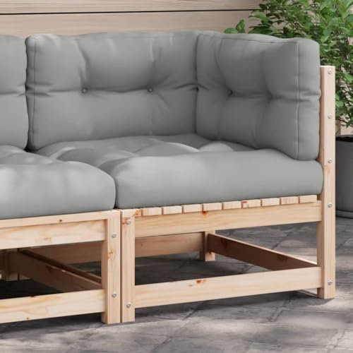 Keyroto Garten-Ecksofa mit Kissen Massivholz Kiefer,Balkon Möbel, Loungemöbel, Garten Lounge, Gartensofa, Garten Sofa, Gartenmöbel, Terrassenmöbel, Balkon Sofa, Balkon Lounge, Outdoor Sofa