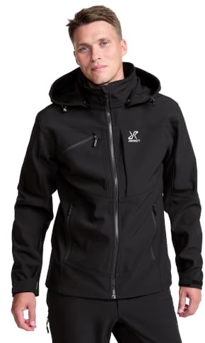 RevolutionRace Hiball Softshell Jacket für Herren, Outdoor Jacke für Wandern, Black, S