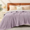 EMME Gewebte Baumwolle Muslin Decke Sofadecke tagesdecke, 200 x 230cm,Fleece Flauschig Kuscheldecke für Couch Weich Leichte Atmungsaktive Decke Überwurfdecke,Lavendel