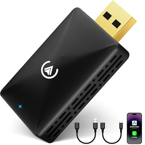 Carplay Wireless Adapter Apple Carplay Wireless Adapter Wireless Carplay Adapter 2-in-1 for CarPlay/Android Car, with Gold-Plated Copper Interface, Stable Connection OEM Automatic