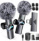 MLZTINGR Kabelloses Lavalier Mikrofon Handy Mikrofon für iPhone/iPad/PC, 3 in 1 Bluetooth Mikrofon für Live-Streams, YouTube, Vlogs (inkl. 4 Ersatzköpfe) (dunkelgrau)