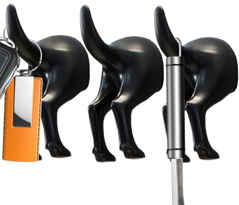 Hundeschwanz-Haken, Hut, Mantel, Schlüssel, Wandmontage, Hundehalter für die Wand, Hundehalter für die Wand, selbstklebender Hundeschwanzhaken, Wandmontage, 3 Stück Organizer-Aufhänger,
