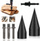 Holzspalter bohrer, 42mm + 32mm mit 4 Bohrgriffe, Holzspalter Schraube Kegel, Bohrkegel Holzspalter, holz spalten, kegelspalter bohrmaschine, Präzises & schnelles Spalter für Holz Kegelspalter