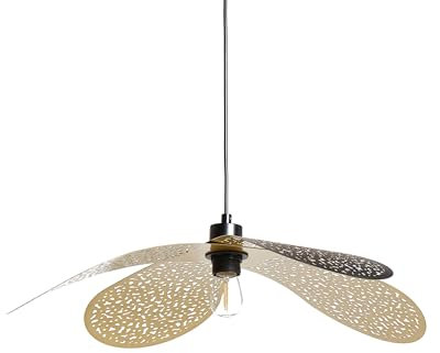 Beliani Hängelampe aus Rattan weiß/beige Boho Stil modern Lunga