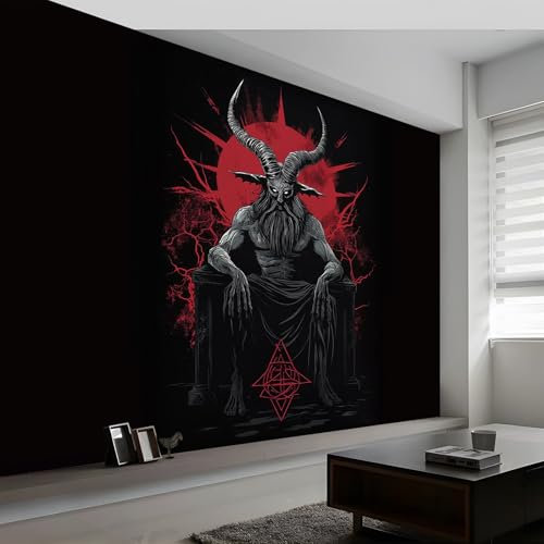 Foto Tapete Wandbild Fantasy Höllenthron 200 x 140 cm Tapete Vliestapete 3D Effekt Tapete Vlies Wandbild Wohnzimmer Schlafzimme Wanddekoration Fototapete