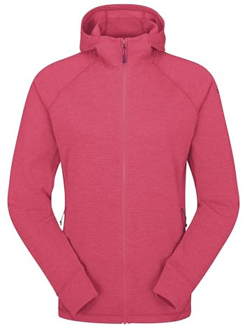Rab Women's Nexus Hoody - Full-Zip Lightweight Fleece Jacket for Hiking, Trekking, & Climbing - Watermelon - Medium