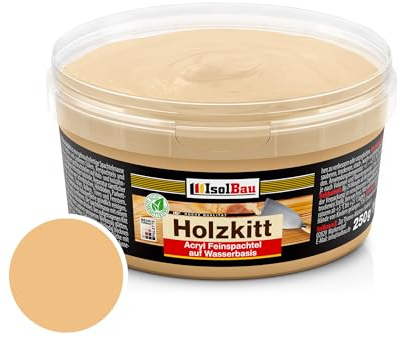 Isolbau - Reparaturspachtel Holz-Spachtelmasse 250g für Außen und Innen - Schnelltrocknend - Lärche (Nr. 2)