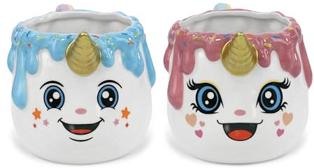 MUGNIV Novelty Unicorn Marshmallow Mugs Set of 2 - Cute Coffee Mugs for Women, Funny Coffee Mug for Men, Cool Ceramic Unicorn Coffee Mug Gift, Gift Novelty Coffee Mugs for Hot and Cold Drinks - 16 oz.