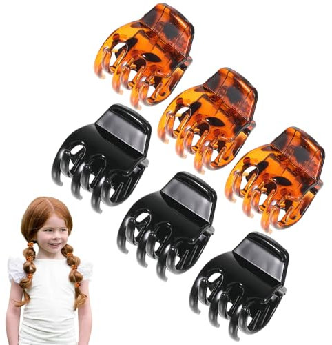 6 Pezzi Plastica da Donna Pinze per Capelli Artigli Clip Capelli Intermedi Donna Ciappo Capelli Donna Pinza Capelli Piccola Pinze 3.5 cm Donna Fermagli Capelli Donna Pinze per Capelli(Marrone, Nero)