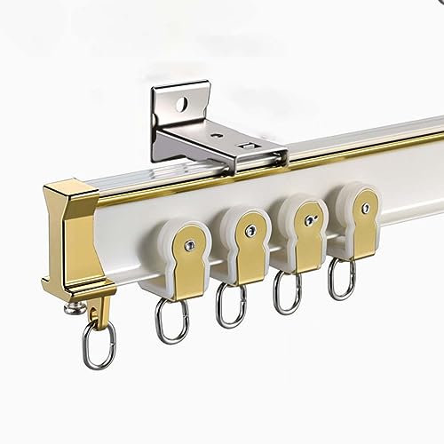 Flexible Aluminium-Vorhangschiene in champagner-gold, 1, 5 m, knickbare Zimmer, Dusche, Privatsphäre, Tragfähigkeit 40 kg, weiß, 13 m