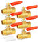 TAILONZ PNEUMATIC 6PCS 3/8 Zoll Messing Mini-Kugelhahn Absperrschalter, 3/8 Zoll Außen- x Innengewinde BSP Rohrverschraubung