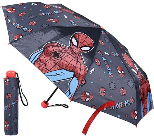 Marvel Regenschirm für Kinder mit Avengers und Spiderman – Kinderschirm windfest mit Superhelden-Motiven und ergonomischem Griff