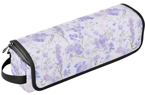Hellvioletter Lavendel 2-in-1 Lockenstab Reisetasche mit Eisenmatte Große Kapazität Haarwerkzeug Organizer für Glätteisen, Glätteisen, Lockenstäbe, Reisetasche für Haarwerkzeuge