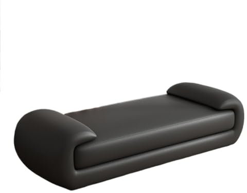 GLigeT Bedroom Bench Bed End Stool Bedroom Minimalist Living Room Long Sofa Stool Leather Bedroom Bed Bedside Stool Dressing Stool End of Bed Stool(Black,Medium)