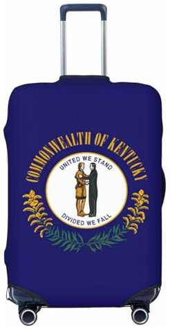 OAZCVBNN Kentucky State Flag Print Unique - Copertura per valigie da viaggio con design elastico antigraffio, Nero , L