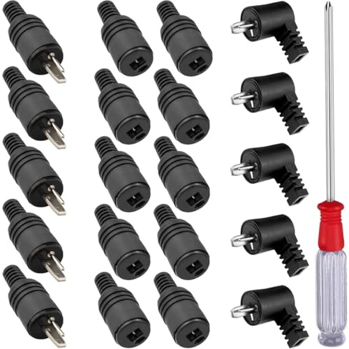 DAOKAI 2 Pin DIN Speaker Plug Socket Set,DIN Socket Audio Connector HiFi Loudspeaker Cable No Soldering Line Connector-Screw Connections,for Loud Speaker Fevices