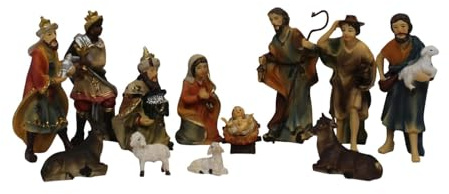 ZICOM Krippenfigur Miniaturfiguren Krippenset 12-teilig Höhe 8cm handbemalt Polyresin