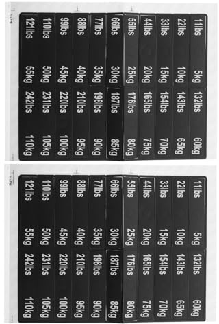 Gogogmee 2 Sheets Weight Stack Identification Stickers for Gym Equipment Black Background Numbers Scratch Resistant Weight Plate Labels for Strength Training and Easy Workout Organization