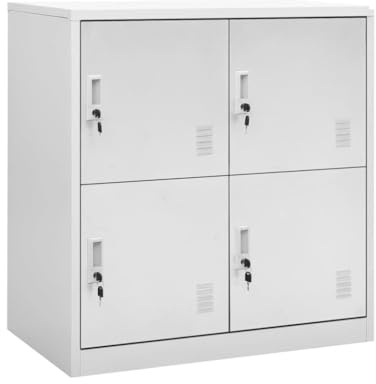 RMIHSJG Schließfachschrank Set 2 Stück Hellgrau Stahlschrank 90x45x92,5 cm mit Schloss Sicherheitsspind Aufbewahrungsschrank für Büro Schule langlebig