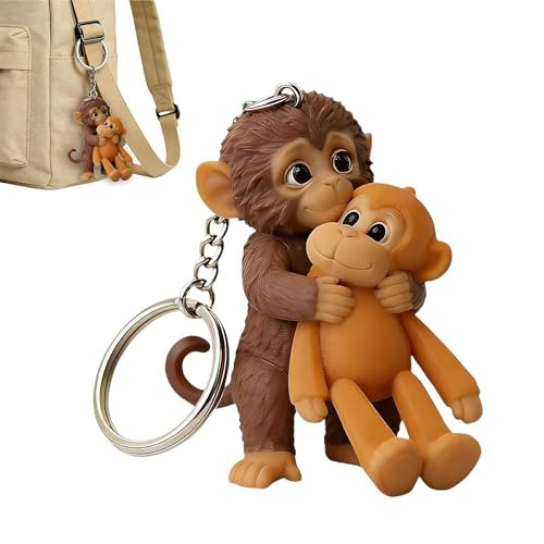 Porte-clés 3D en forme de singe avec inscription « Protect Punch The Monkey », b, taille unique