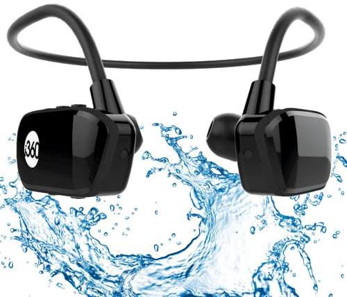 i360 Swimming MP3 Player Underwater Waterproof to 3 Meters - Wireless Earphones Headphones 8GB MP3 Player - listen to your Music Whilst Swimming/Running/Training/Gym Waterproof Sport MP3 Music Player