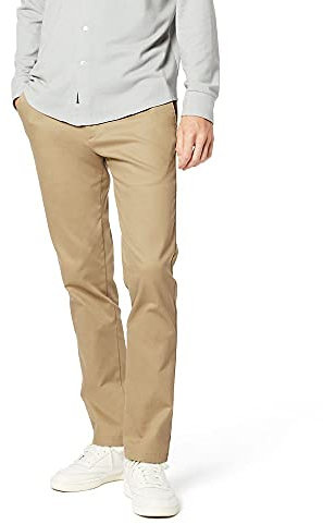 Dockers Homme Signature Khaki Slim Fit Pants Chino, British Khaki, 33W / 30L