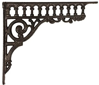 zeitzone Regalträger Gründerzeit-Stil Regalhalter Regalwinkel Gusseisen Braun 23x27cm