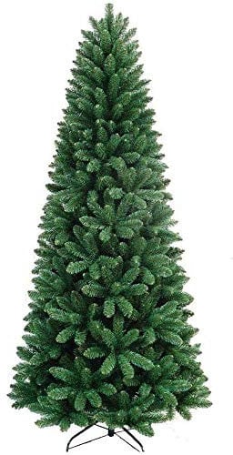 Bakaji Albero Di Natale SLIM Molto Folto Nuova Versione Pino Dei Sogni Ecologico e Ignifugo Con Base a Croce In Ferro Pieghevole Apertura a Stella Verde (240 cm)
