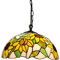E27 Tiffany Pendelleuchte Deko Leuchte Vintage Glas Hängelampe Höheverstellbar Esstisch Esszimmer Küchenlampen Lampen Retro Pendellampe Wohnzimmer Hängeleuchte Schlafzimmer Keller Loft Cafe Bar (E)