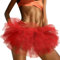 Phantomon Tutu Rock Damen Teenager Klassisch Elastisch 5 Schichten Tüll Ballettrock 1950er Vintage Stil Kurzer Rock Erwachsene Größe, Rot/Ausflug, einfarbig (Getaway Solids), Einheitsgröße